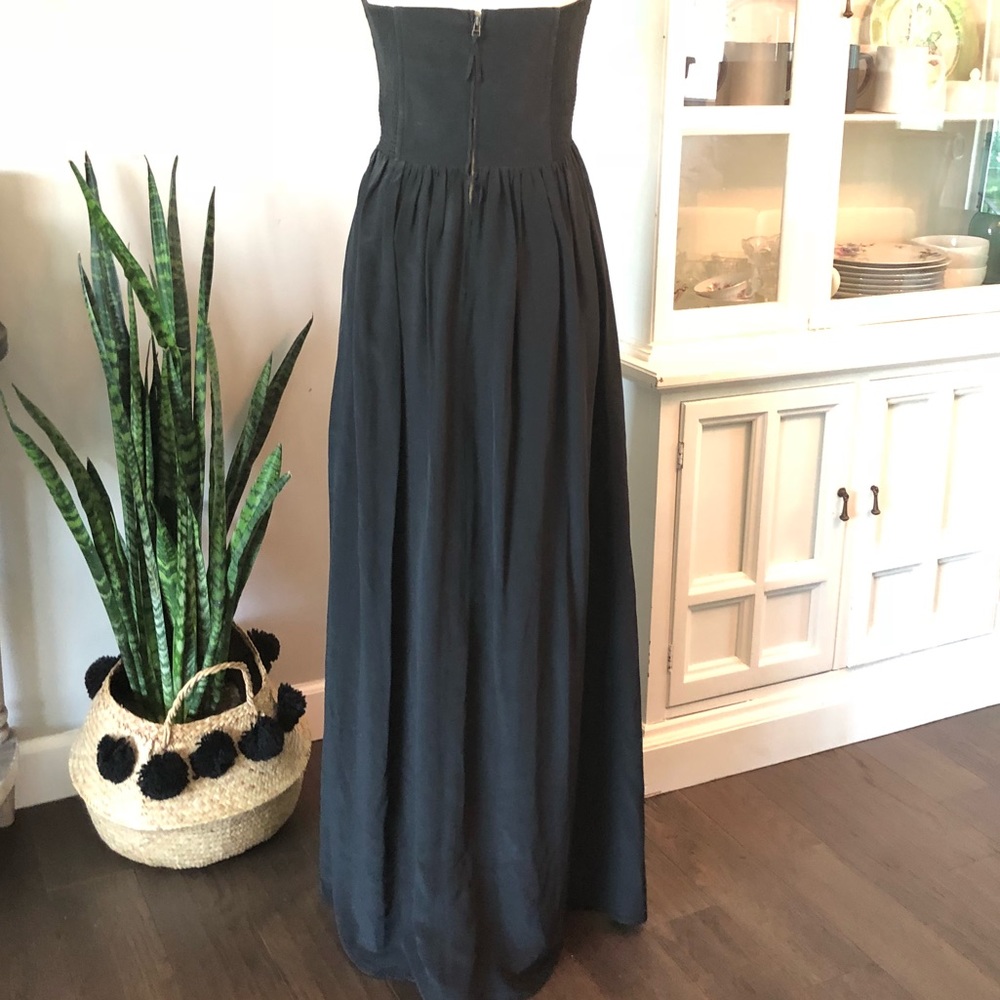 REBECCA TAYLOR Black silk strapless maxi - Picture 3 of 5